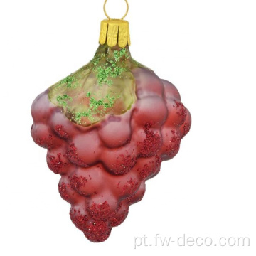 Ornamento de vidro de Natal de uva roxa de cor personalizada